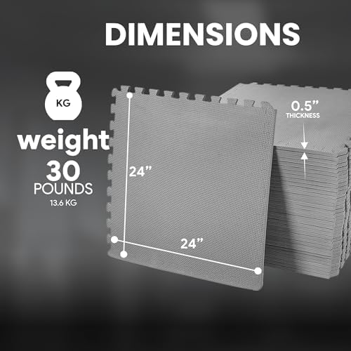 BalanceFrom Puzzle Exercise Mat with EVA Foam Interlocking Tiles for MMA, Exercise, Gymnastics and Home Gym Protective Flooring, Multiple Sizes and Colors