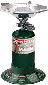 Coleman Bottletop Propane Camping Stove Portable 1-Burner Adjustable Stove with Wind Baffles Pressure Regulator and 10000 BTUs of Power; Ideal for Camping Hiking Backpacking & More