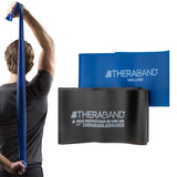 THERABAND Resistance Bands Set, Professional Elastic Band For Upper & Lower Body Exercise, Strength Training without Weights, Physical Therapy, Lower Pilates, & Rehab, Blue & Black, Advanced