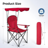 ALPHA CAMP Camp Chairs with Shade Canopy Chair Folding Camping Recliner Support 350 LBS