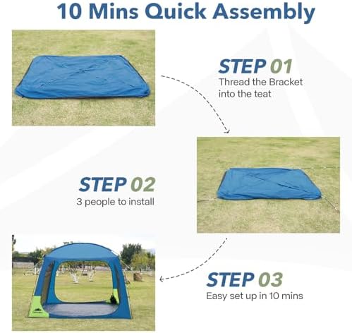 10 X 10ft Screen House Room for Camping, Screened Mesh Net Wall Canopy Tent, UPF 50+ Screen Tent with Floor for Patios Outdoor Camping Activities
