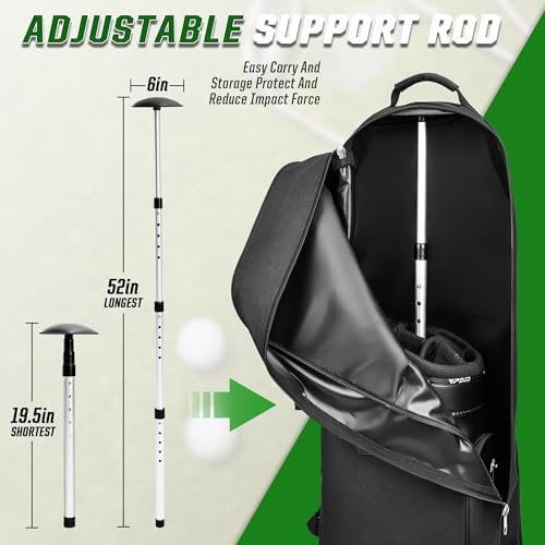 Golf Travel Bags for Airlines with Adjustable Support Rod and Detachable Shoulder Straps, Soft Foldable Golf Club Travel Covers, 900D Heavy Duty Oxford -Universal Size