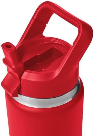 YETI Rambler 26 oz Bottle, Vacuum Insulated, Stainless Steel with Color Matching Straw Cap