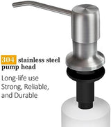 Soap Dispenser for Kitchen Sink, Built in Sink Soap Dispenser Lotion Dispenser with 17 OZ Bottle, Refill from The Top Bar Sink Soap Dispenser, Brushed Nickel (1 Pack)