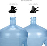 Brio Stainless Steel 3-5 Gallon Water Jug Stand and 2 Dispenser Valves, Rust-Resistant Non Slip Water Stand with BPA Free Fast Flow Water Spout Fits BOTH 48mm and 55mm Bottles 2 CAPS INCLUDED (Black)