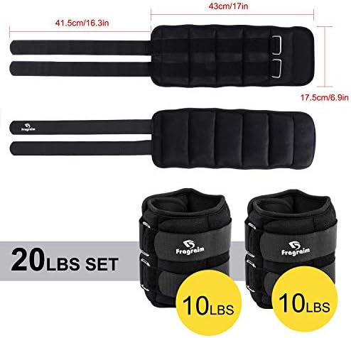 Ankle Weights for Women, Men and Kids - 1/2/3/4/6/8/10/12/15/20 LBS 1 Pair Strength Training Wrist/Leg/Arm Weight with Adjustable Strap for Jogging, Gymnastics, Aerobics, Physical Therapy