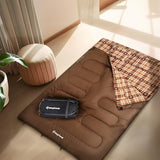 KingCamp Double Sleeping Bag for Adults, Queen Size 2 Person XXL Flannel Sleeping Bag, Waterproof Lightweight Flannel Quilt with 2 Pillows, Perfect for Couples Family Camping Hiking
