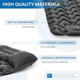 KingCamp Self Inflating Camping Mattress with Built-in Foot Pump, Connectable Durable Inflatable Sleeping Mat with Pillow, Compact Camping Air Mattress for Hiking