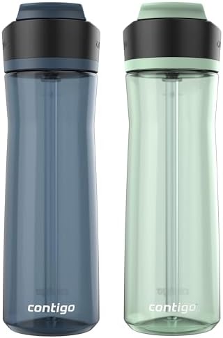 Contigo Ashland 2.0 AUTOSPOUT Water Bottle, 24 oz, 2-Pack, Blueberry; Agave