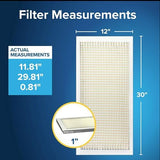 Filtrete 12x30x1 Air Filter, MPR 300, MERV 5, Clean Living Basic Dust 3-Month Pleated 1-Inch Air Filters, 6 Filters
