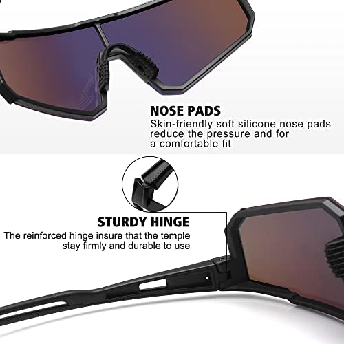 STORYCOAST Polarized Sports Sunglasses for Men Women,Driving Fishing Cycling Mountain Bike Sunglasses UV400 Protection