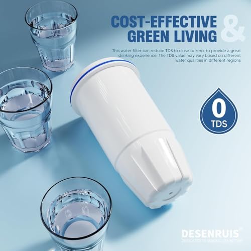 Upgraded Water Filter Replacement for Zero Pitcher and Dispenser ZR-001 ZR-004 ZP-006 ZR-017, Multi-Stage Filter System, Effectively Reducing Lead, Chromium, PFOA, and PFOS, Pack of 6, By DESENRUIS
