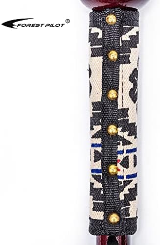 3pc Detachable Hardwood Walking Stick for Hiking with Compass 48 Inches - Soft Hand Strap - Rubber Tip Cover