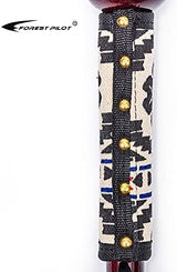 3pc Detachable Hardwood Walking Stick for Hiking with Compass 48 Inches - Soft Hand Strap - Rubber Tip Cover