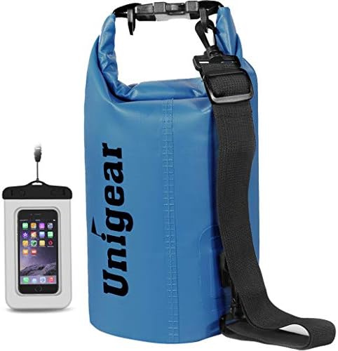 Unigear Dry Bag Waterproof, 2L/5L/10L/20L/30L/40L Floating and Lightweight Bags for Kayaking, Boating, Fishing, Swimming and Camping with Waterproof Phone Case