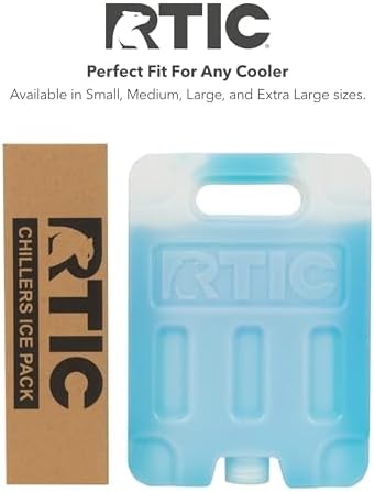 RTIC Refreezable Reusable Cooler Ice Packs Cold Ice Chest Pack Long-Lasting Break-Resistant for Food, Drink, Travel and Storage, 2 Pack