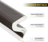 Weather Stripping Door Seal Strip - Soundproof Q-Shaped Foam for Exterior Door Frame, Large Gap Seal, Noise Cancelling, Easy to Install (Brown, 26FT)
