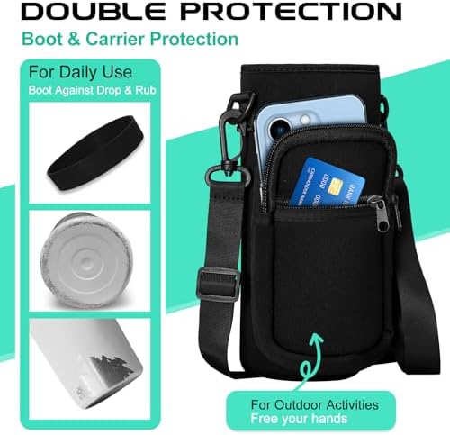 40OZ Water Bottle Stainless Steel - Cold-48H & Hot-24H Vacuum Insulated Water Bottle with Straw & Chug Lid, Strap Carrying Pouch, Paracord Handle & Flask Boot, Thermo Hydro Bottle for Hiking Cycling