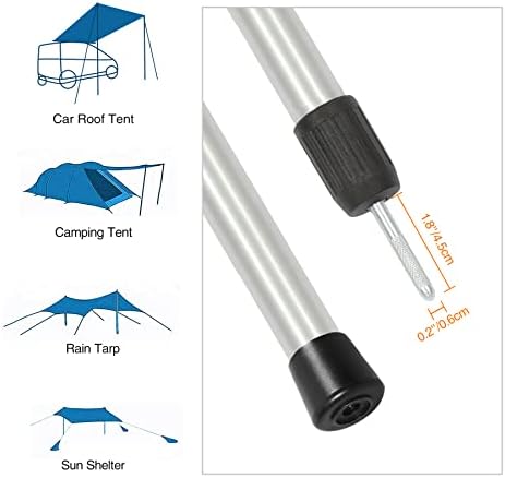 REDCAMP Aluminum Adjustable Camping Tarp Poles, Set of 2, 90" Telescoping Lightweight Tent Poles for Shelter, Hammock Rain Fly, Awning