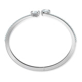 Swarovski Mesmera Bangle Bracelet, Heart-Shaped Clear Crystals on a Rhodium Finish Cuff, Size M, from the Attract Soul Collection