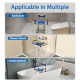 Shower Chair for Seniors Elderly Handicap Disabled Or Bariatric Adults Heavy Duty 500 Lbs Adjustable Stool with Arms and Back Bench Seat for Inside Shower Stall and Bathroom Bath Tub Chairs