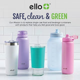 Ello Syndicate 20oz Reusable Glass Water Bottle with One-Touch Leak Proof Flip Lid and Protective Non-Slip Silicone Sleeve and Carry Loop for Coffee, Tea and Water, BPA-free Dishwasher Safe