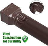 2 Pack Rain Gutter Downspout Extensions Flexible,Universal Drain Downspout Extender Drainage Connector 21"-68",Screws for Included,Brown