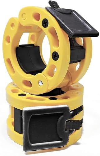 Clout Fitness Olympic Barbell Clamps Collars Quick Release Pair of Locking Weight Clips Fit 2 Inch Barbell for Weightlifting