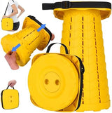 Fishboy Upgraded Collapsible Stool, 400lbs Max Weight, Lightweight But Sturdy, Portable Retractable Folding Telescoping Foldable Camping Stool for Adults Outdoor Fishing Hiking Gardening Travel BBQ