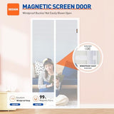MAGZO Magnetic Screen Door Fit Door Size 36 x 82 Inch, Screen Size 38" x 83" Strong Magnet Door Mesh with Reinforced Hook & Loop for Patio, Sliding and French Entrances, White