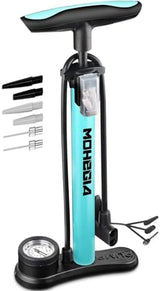 MOHEGIA Bike Floor Pump with Gauge,Air Bicycle Pump Inflator with High Pressure 160 PSI,Fits Schrader and Presta Valve