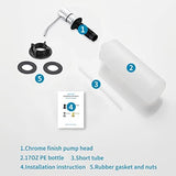 Built in Soap Dispenser for Kitchen Sink, Chrome Stainless Steel Countertop Pump Head (Plastic Inside), Dish Soap Hand Lotion Dispenser with Refillable 17OZ Bottle