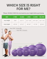 Trideer Extra Thick Yoga Ball Exercise Ball, 5 Sizes Gym Ball, Heavy Duty Ball Chair for Balance, Stability, Pregnancy, Quick Pump Included