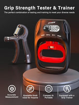 Grip Strength Tester Trainer - Electronic Hand Dynamometer of 400lbs/180kg & Grip strengthener with Adjustable Resistance for Sports