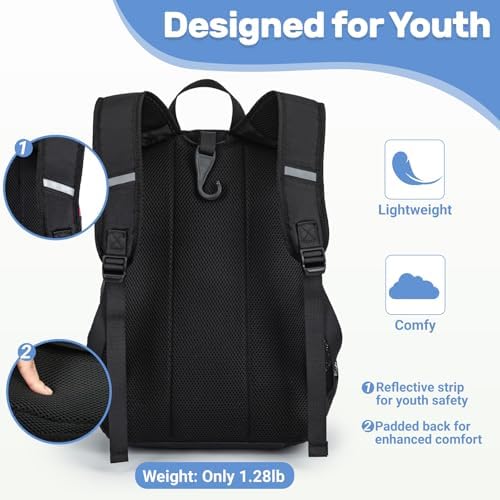 Youth Baseball Bag, Softball Bag for Girls & Boys, Kids Tball Backpack with Shoes Compartment