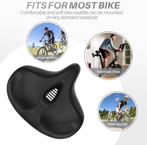 Oversized Bike Seat for Peloton Bike & Bike+, Comfort Seat Cushion Compatible with Peloton, Road or Exercise Bikes, Bicycle Wide Saddle Replacement for Men & Women, Accessories for Peloton
