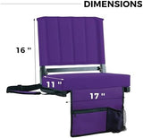 SPORT BEATS Stadium Seats with Back Support Bleacher Chairs with Back and Cushion Thick Padded Bleacher Seats Includes Shoulder Strap