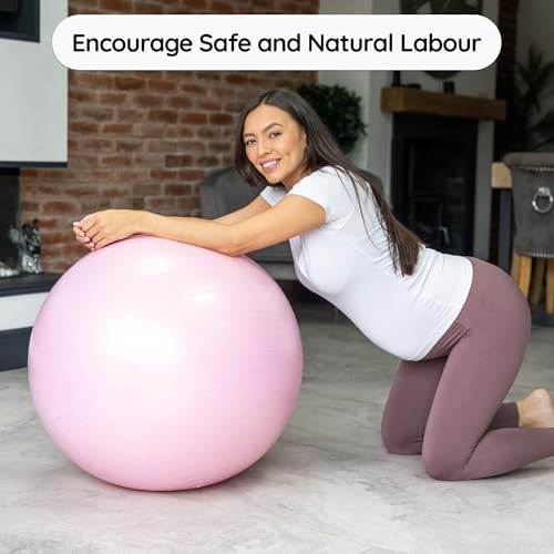 BABYGO® Birthing Ball for Pregnancy & Labor + Our Award Winning Book - Exercise, Birth & Recovery Plan, 5X Stronger Than a Yoga Ball with Eco Friendly Material
