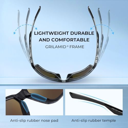 KastKing Osage Polarized Sport Sunglasses for Men and Women, Ideal for Driving Fishing Cycling Running, UV Protection