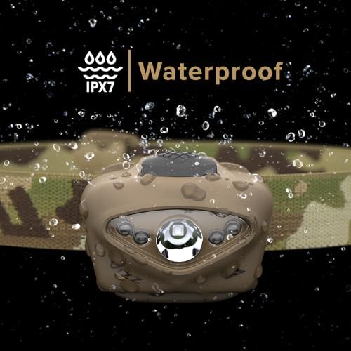 Princeton Tec Vizz Headlamp 550 Lumen Dimmable LED, IPX7 Water Resistance, Essential Outdoor Accessory for Hiking, Backpacking, Camping, Running, and Safety Preparedness, Multicam, Tactical