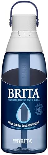 Brita Hard-Sided Plastic Premium Filtering Water Bottle, BPA-Free, Reusable, Replaces 300 Plastic Water Bottles, Filter Lasts 2 Months or 40 Gallons, Includes 1 Filter, Night Sky - 36 oz.