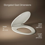 KOHLER K-4774-47 Brevia Elongated Toilet Seatwith Quick-Release Hinges and Quick-Attach Hardware for Easy Clean in Almond