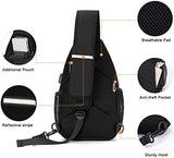 MOSISO Sling Backpack Bag, Crossbody Shoulder Bag Travel Hiking Daypack Chest Bag with Front Square Pocket&USB Charging Port