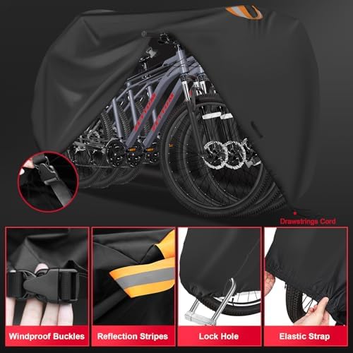 Bike Cover for 3 Bikes - Outdoor Bike Covers for Stationary 3 Bikes Heavy Duty & Waterproof, 600D Bicycle Covers for 3 eBike, Mountain Bike, Road Bike, Hybrid Bike, Beach Cruiser Bike Storage