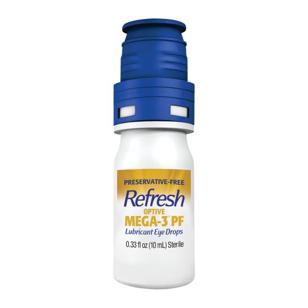 Refresh OPTIVE MEGA-3 PF Lubricant Eye Drops Preservative-Free Artificial Tears, 0.33 fl oz (10mL)