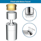 Hibbent NSF/ANSI/CAN 61 Certified Faucet Aerator, Kitchen Sink Aerator, 2 Water Flow CUPC Certification 360-degree Swivel Faucet Extender, 55/64 Inch Female Thread, Water Saving-Chrome Finish