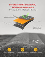 QPAU Camping Sleeping Pad, 2 Person Camping Mat, Enhanced Support for Healthy, with Built-in Foot Pump, 4.7 Inch Durable Sleeping Mattress for Camping, Hiking, Backpacking and Home