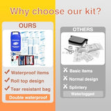 Waterproof First Aid Kit Roll Top Boat Emergency Kit with Waterproof Contents for Fishing Kayaking Boating Swimming Camping Rafting Beach Blue