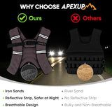 APEXUP Weighted Vest with 5lbs/10lbs/15lbs/20lbs/25lbs/30lbs Weights and Reflective Stripe, Weight Vest Men Women for Workout, Strength Training, Running
