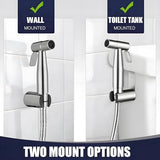 New Version Handheld Bidet Sprayer for Toilet, Premium Stainless Steel Bathroom Bidet Sprayer Set, Baby Cloth Diaper Sprayer with Superior Complete Bidet Spray Hoses Kit, Support Wall or Toilet Mount